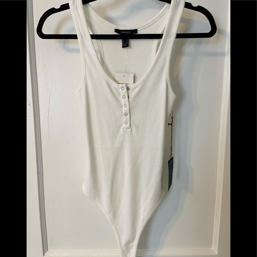 Nwt Basic White Button Up Bodysuit